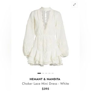 Hemant & Nandita
Choker Lace Mini Dress
White, Medium